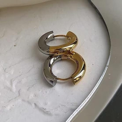 14K Gold-Plated Titanium Hoop Earrings – Lightweight & Tarnish-Free
