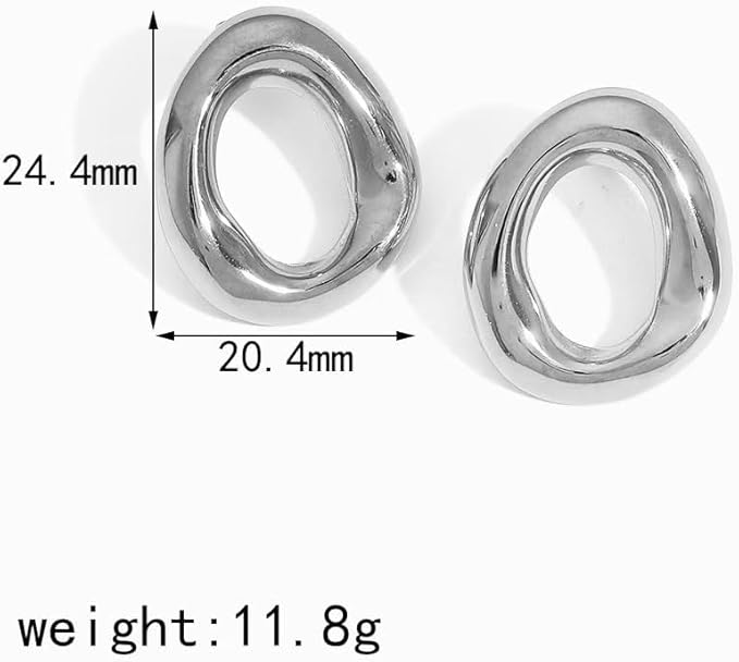 Chunky Irregular Hoop Earrings – Gold or Silver | Tarnish-Free Stainless Steel by Yesalna