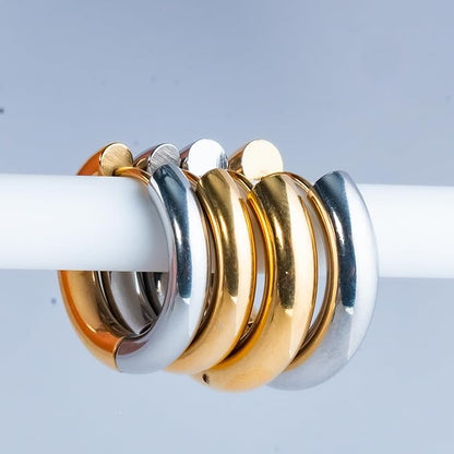 14K Gold-Plated Titanium Hoop Earrings – Lightweight & Tarnish-Free