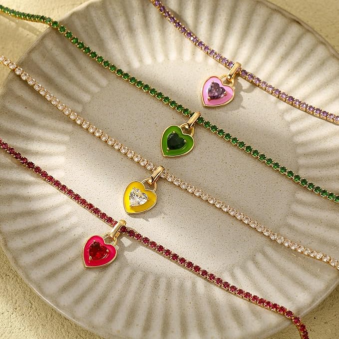 “Close-up of pink heart gold necklace for Valentine’s or Mother’s Day gifting”


