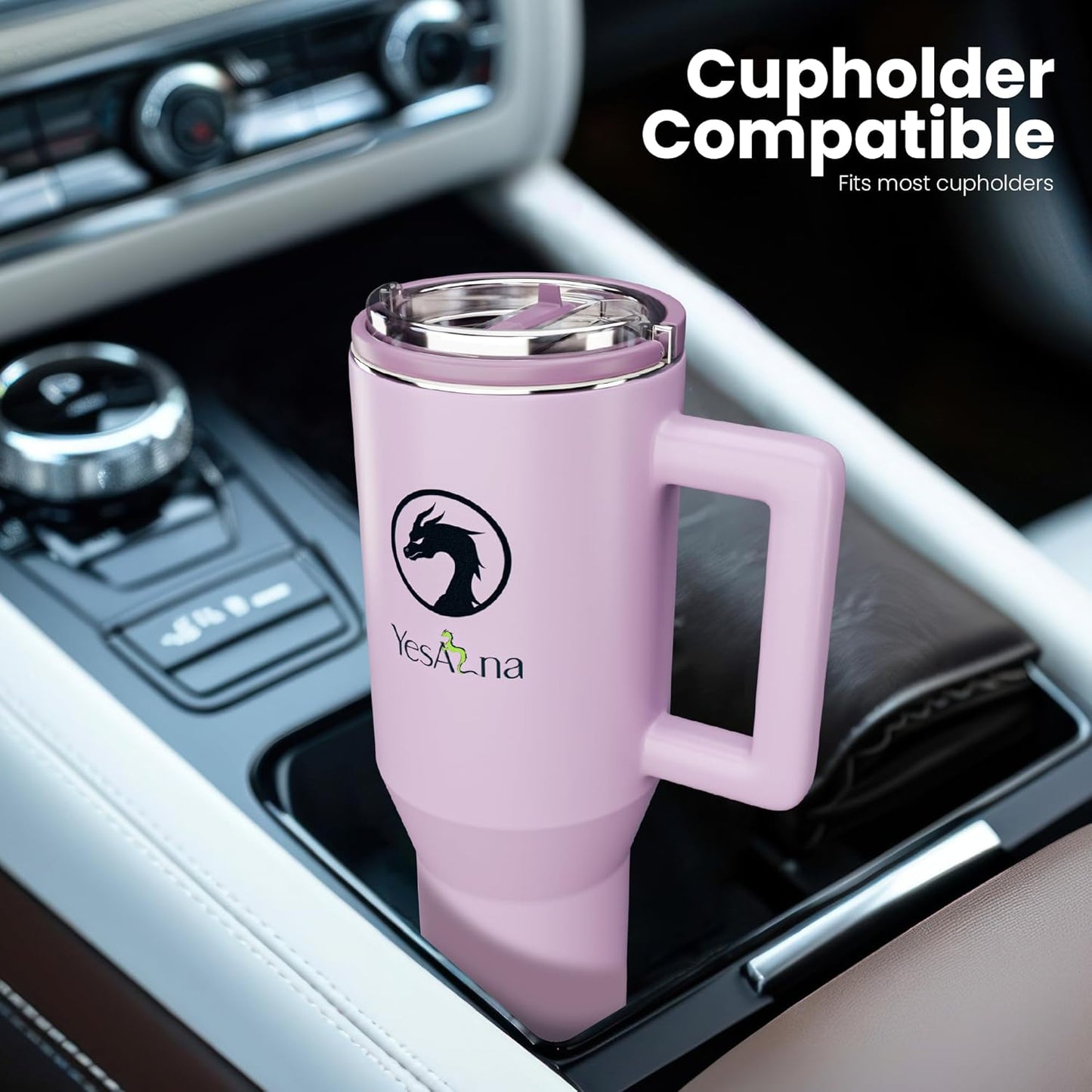 40oz Insulated Tumbler with Straw & Handle – Leak-Proof Stainless Steel