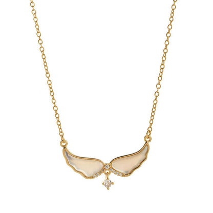 Summer Shell Pendant Necklace – Gold-Plated with Starfish, Heart, or Fairy Wing Charm