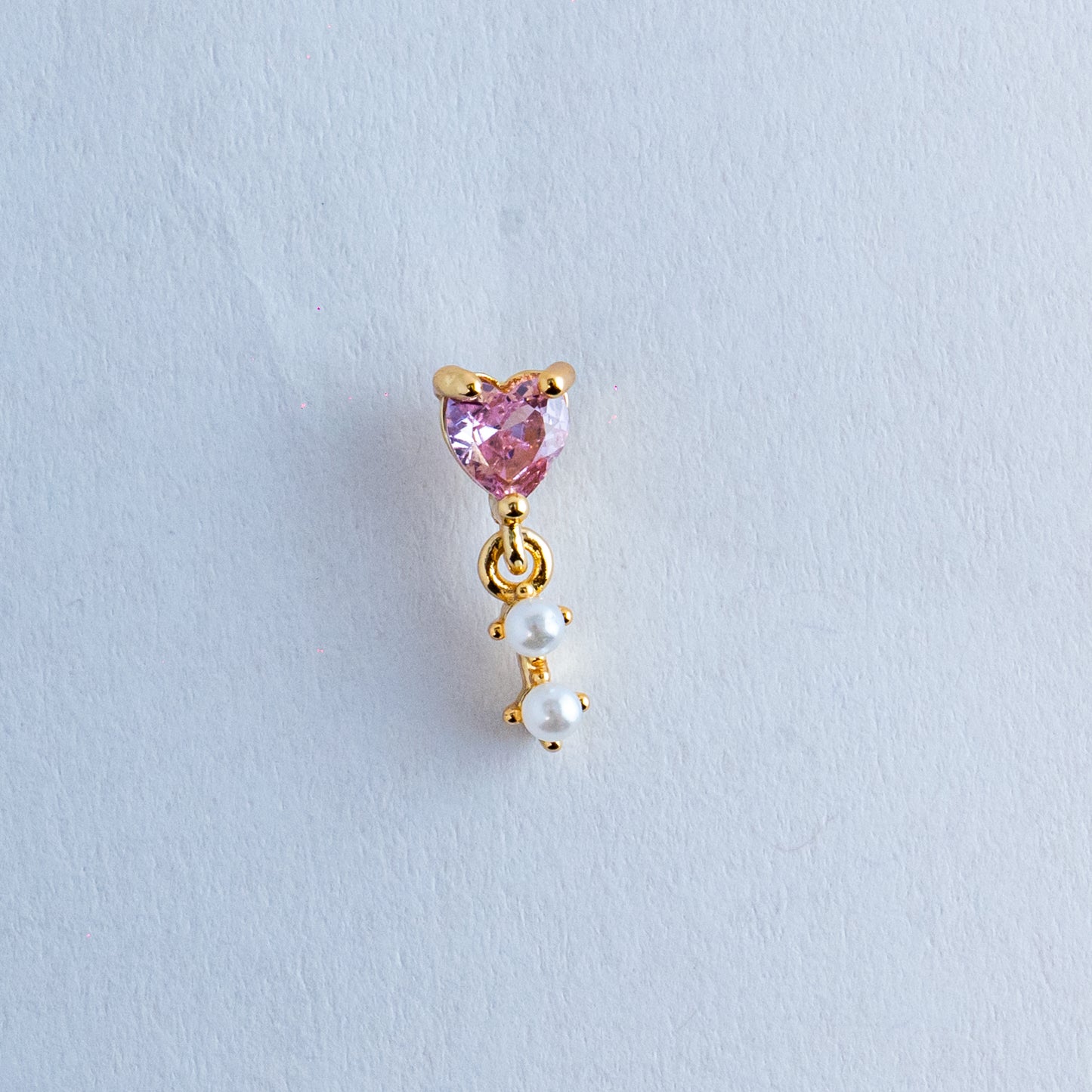 Pink Heart Stud Earrings Set – 18K Gold-Plated Tiny Everyday Jewelry