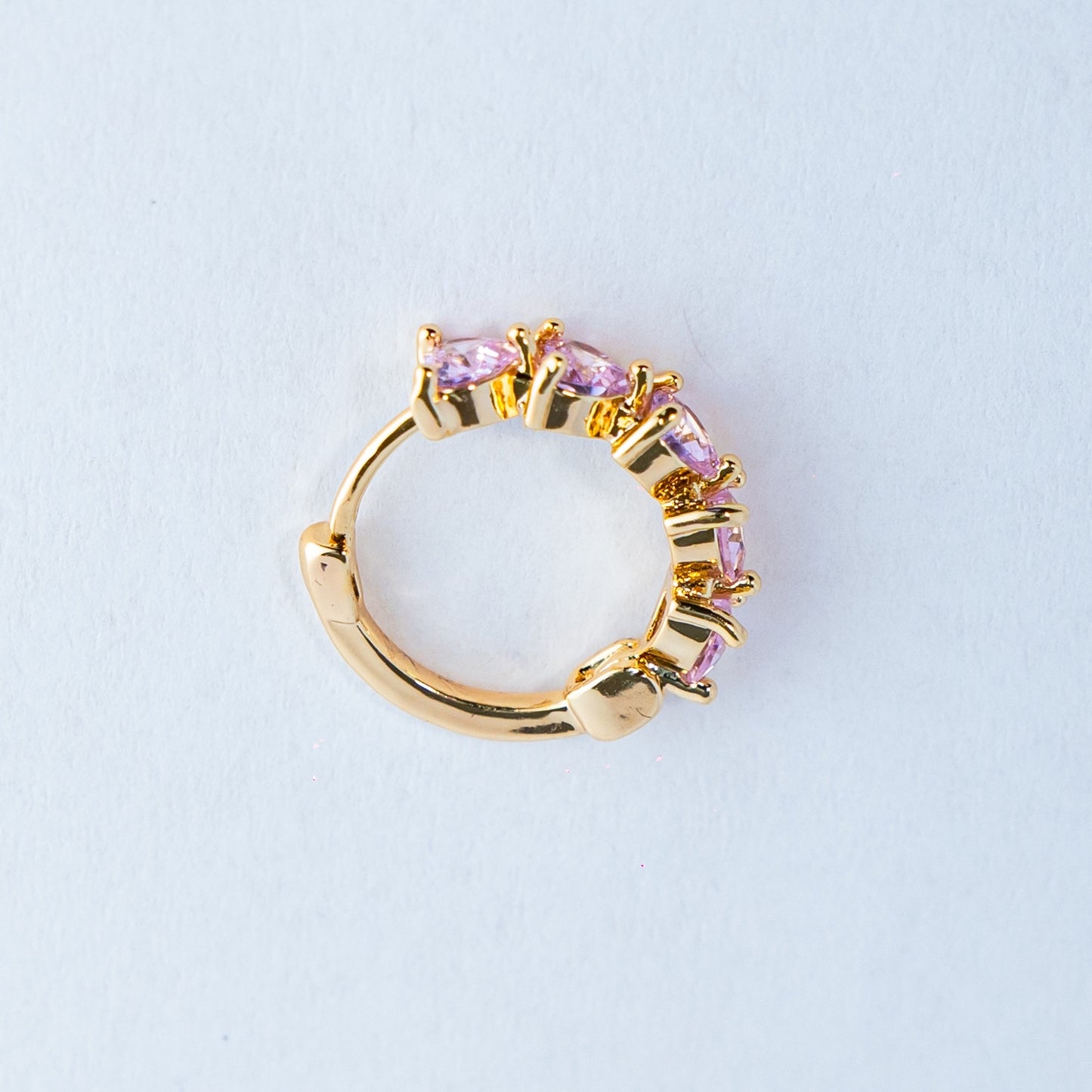 Pink Heart Stud Earrings Set – 18K Gold-Plated Tiny Everyday Jewelry