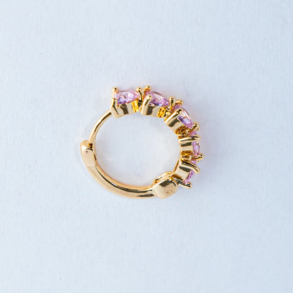 Pink Heart Stud Earrings Set – 18K Gold-Plated Tiny Everyday Jewelry