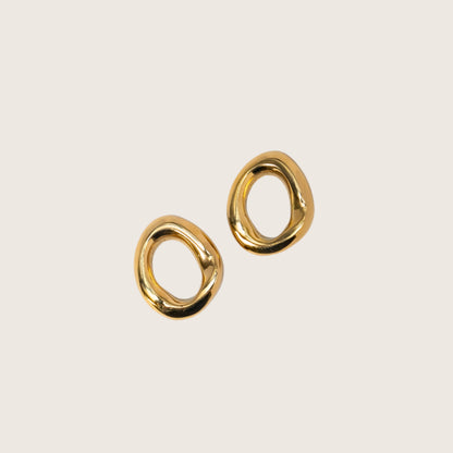 Chunky Irregular Hoop Earrings – Gold or Silver | Tarnish-Free Stainless Steel by Yesalna
