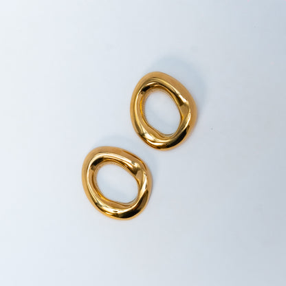 Chunky Irregular Hoop Earrings – Gold or Silver | Tarnish-Free Stainless Steel by Yesalna