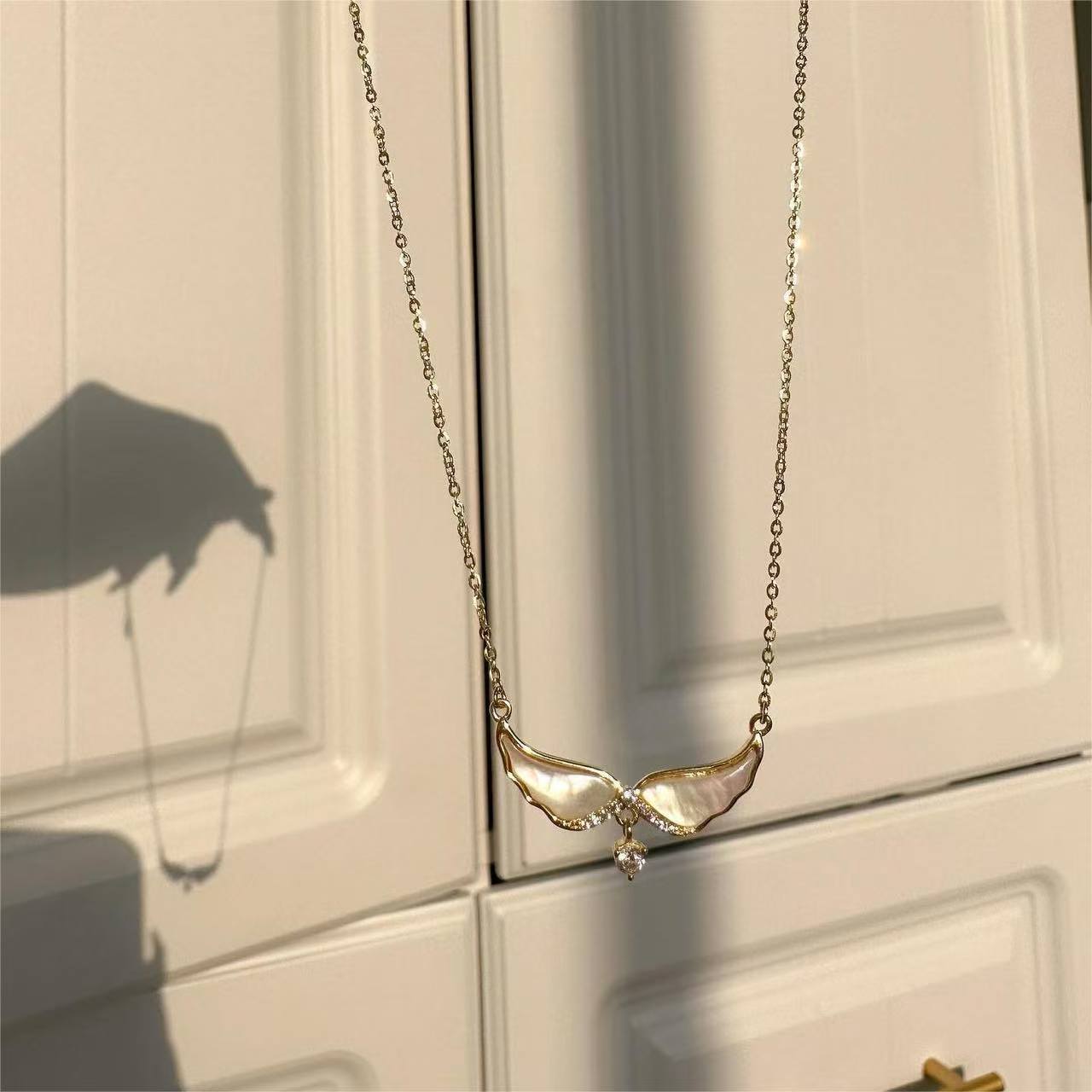 Summer Shell Pendant Necklace – Gold-Plated with Starfish, Heart, or Fairy Wing Charm