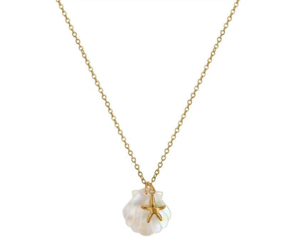 Yesalna Shell Necklace for Women – Adjustable Beach Jewelry with Starfish or Turtle Charm, Shiny Summer Accessory for Weddings, Parties & Gifts