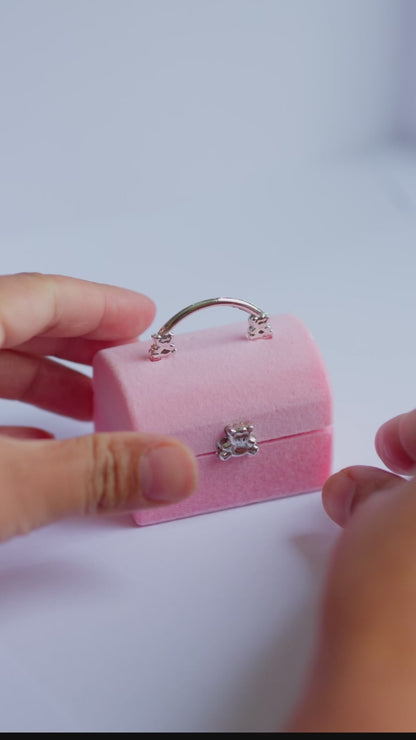 Pink Heart Stud Earrings Set – 18K Gold-Plated Tiny Everyday Jewelry